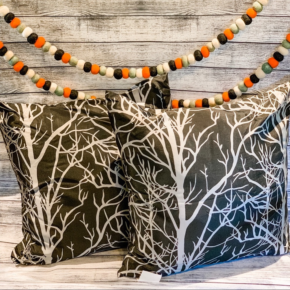 Black & Silver Halloween Throw Pillows